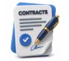 Contract document with a signature pen