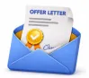 Offer letter with a signature seal in an open envelope
